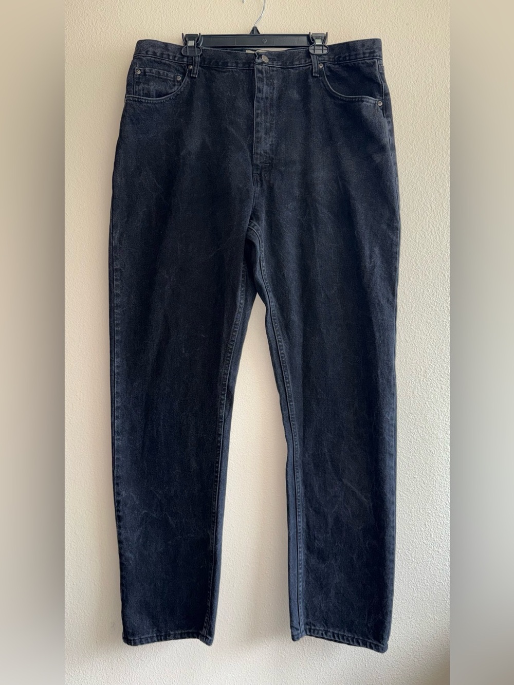Wrangler Authentics Men's Regular Fit Black Jeans Big & Tall 42x36 100% Cotton